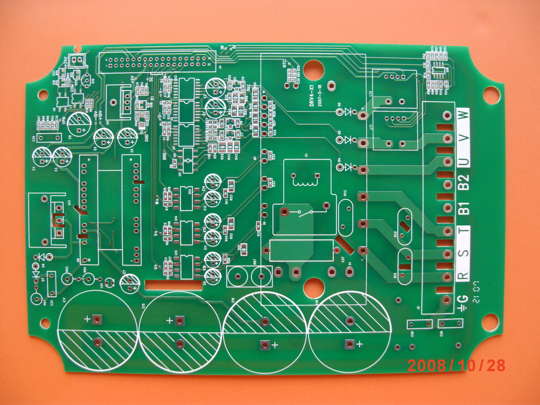 2 لایه های PCB دو طرفه در سولدر سبز مقاومت رنگ ضد شعله