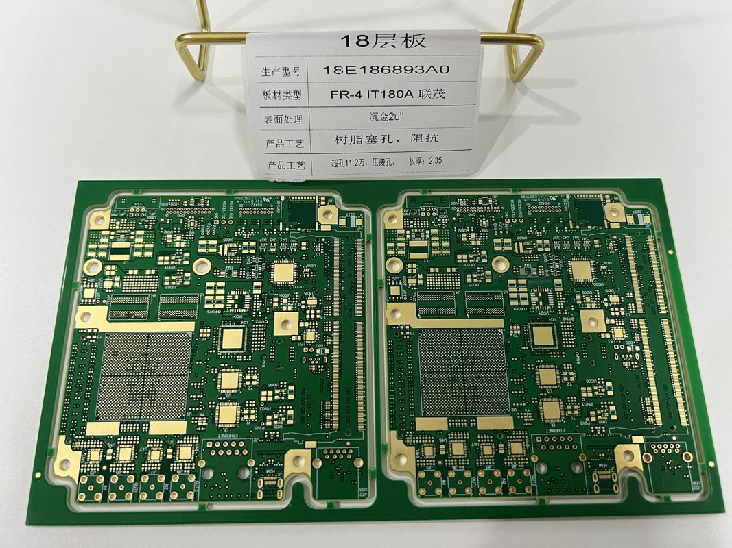 FR4 IT180 18Layers 3+N+3 HDI PCB Board نمونه اولیه با سوراخ 3/3Mil آثار X RAY آزمایش شده HDI quickturn ENIG