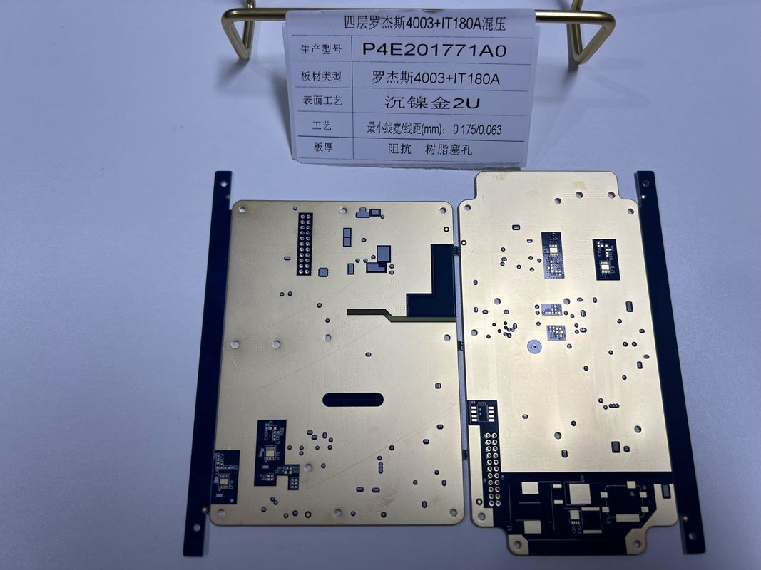 Rogers RO4003+IT180 مخلوط Rogers PCB Board 0.5-6 اونس برنج غوطه ور شدن طلایی