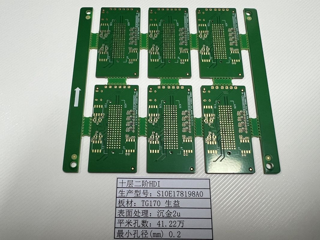 10L HDI PCB Board 2+N+2 با حداقل ردی 3/3mil Board 0.4-3.2mm SHENGYI TG170 ENIG3-8U