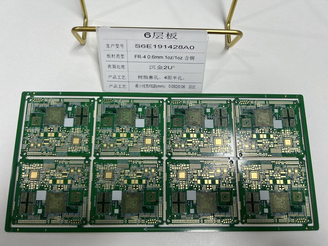 6 لایه لامپ سوکت HDI سخت انعطاف پذیر PCB نیم سوراخ 3/3Mil کنترل مقاومت