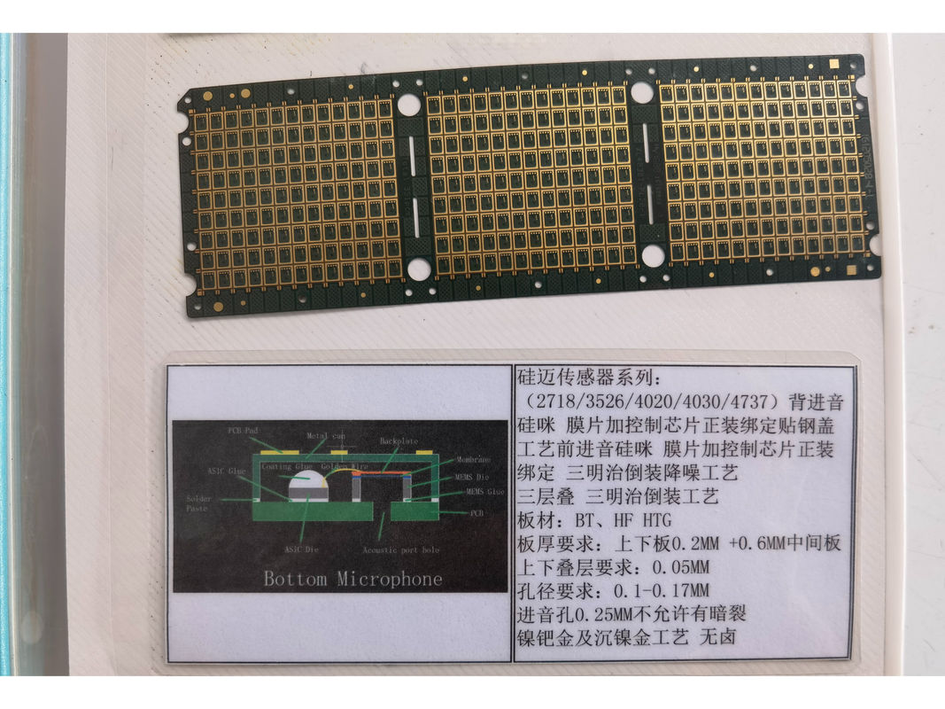 ENIG سطح پایان IC زیربنای PCB IC مدار 0.2mm مواد اولیه BT HF HTG