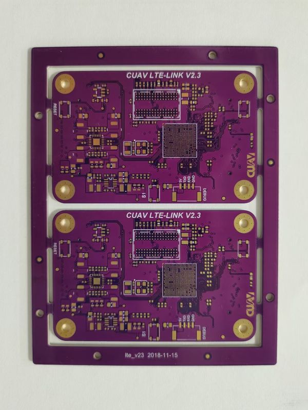 PCB دو طرفه رنگ ابریشم سیاه و زرد برای دو لایه صفحه مدار چاپی