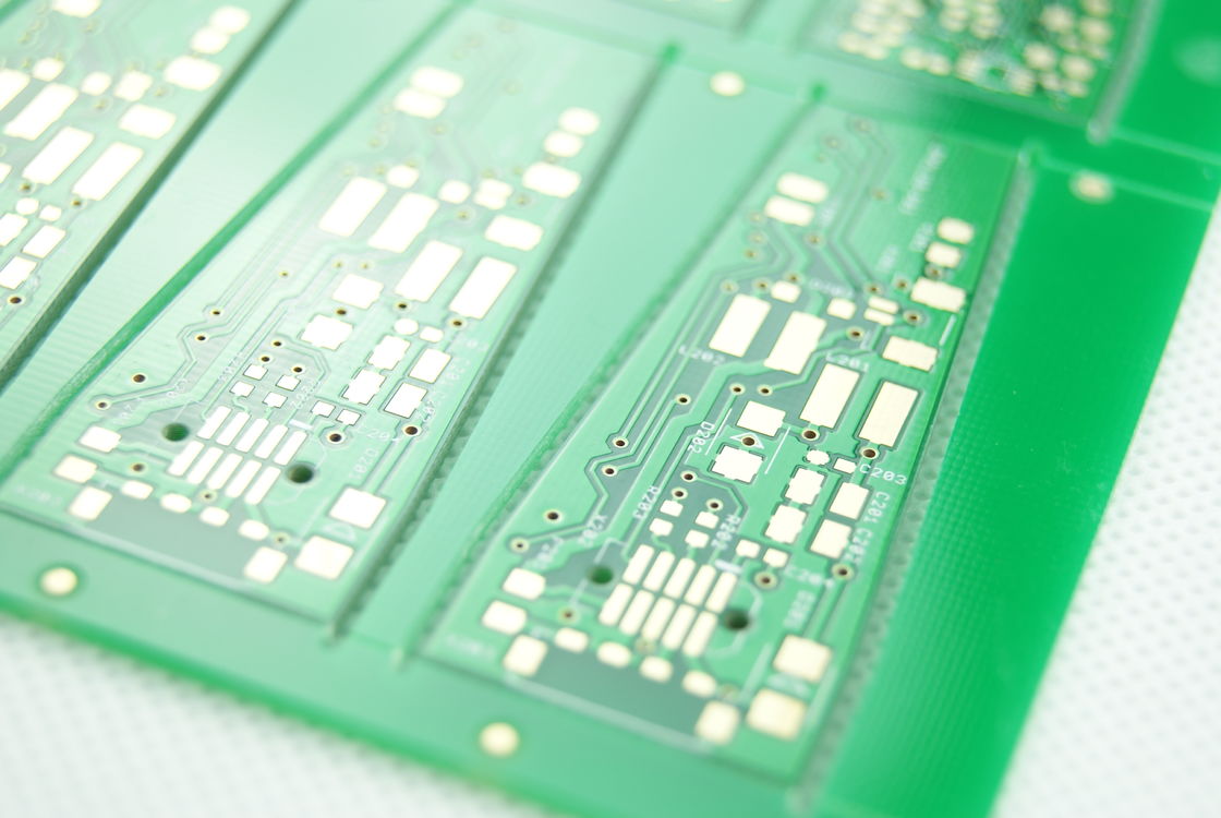 1-6 اونس وزن مس سبز سولدر مقاومت حمل و نقل PCB دو طرفه از طریق DHL UPS EMS TNT FedEx