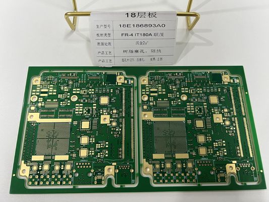 FR4 IT180 18Layers 3+N+3 HDI PCB Board نمونه اولیه با سوراخ 3/3Mil آثار X RAY آزمایش شده HDI quickturn ENIG